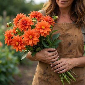 Orange Shades Figaro, Dahlia Seeds